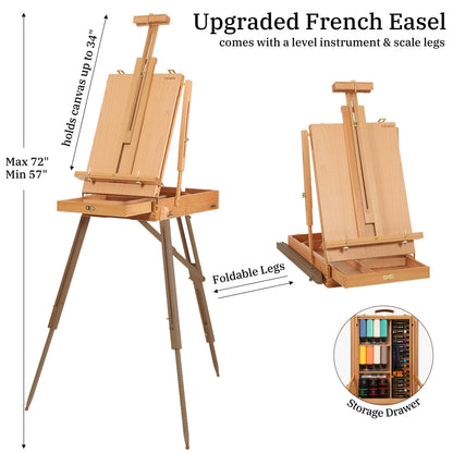 VISWIN Künstlermalset 147-teilig Profi mit Kofferstaffelei