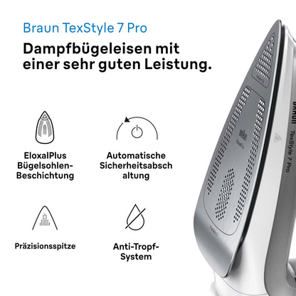 Braun TexStyle 7 Pro Dampfbügeleisen SI 7149 WB, 2900 Watt
