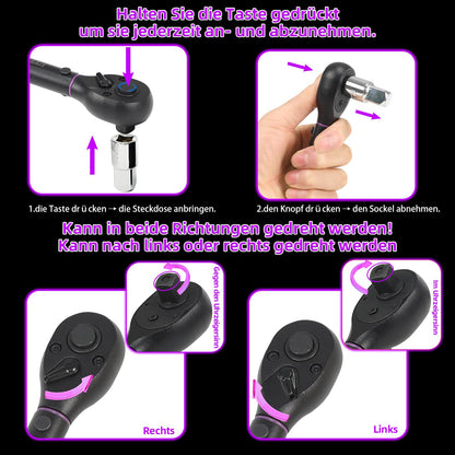 UYECOVE Drehmomentschlüssel Set 3-teilig 1/4" 3/8" 1/2"