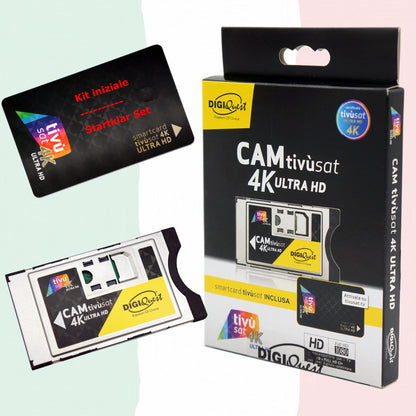 Tivusat SmarCam 4K UHD CI+ Modul inkl. aktiver TiVu Smartcard, schwarze SmartCam mit Karte
