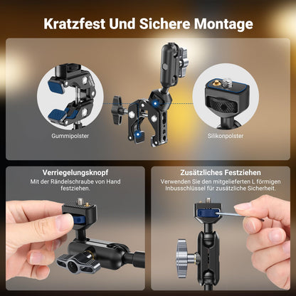 NEEWER Magic Arm UA057, 55 cm Halterung für Kamera und Smartphone