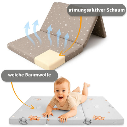 Totsy Baby Klappmatratze 60x120 cm, faltbare Babymatratze Afrika