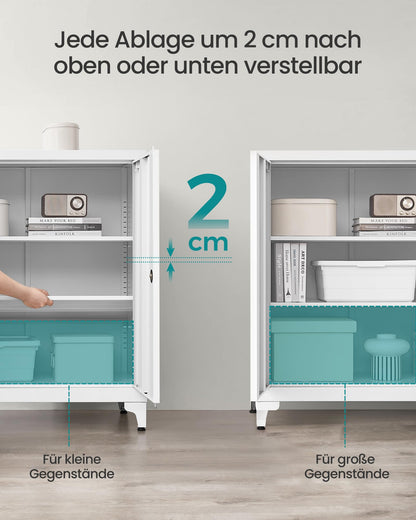 SONGMICS OMC013W01 abschliessbarer Aktenschrank - mattweiss