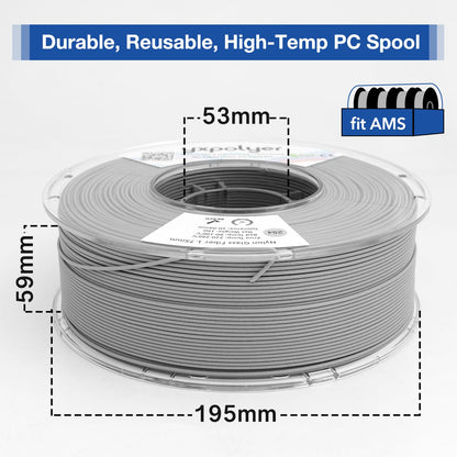 YXPOLYER PA6 GF Nylon Glasfaser Filament - 1.75mm schwarz 1kg
