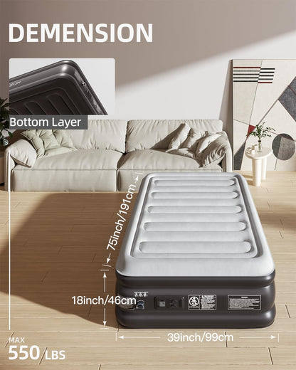 CHILLSUN Luftbett Selbstaufblasend mit Pumpe - 1 Person, 190x100cm