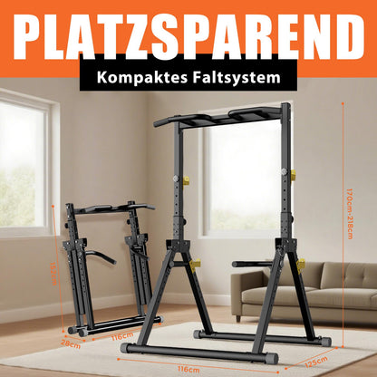 DH FitLife Power Tower Dip Station faltbar | Klimmzugstange bis 150 kg