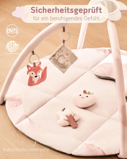 Fortella Spielbogen Baby Spielmatte – Naturthema Rosa