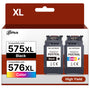 CanPick PG-575XL CL-576XL Tintenpatronen Multipack für Canon PIXMA, Patronen schwarz und farbig