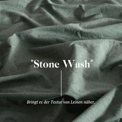 SOULFUL Bettwäsche-Set - Baumwolle Salbei Grün 135x200 4-teilig