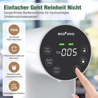 Ecoviva WP-RO-200G Auftisch Umkehrosmoseanlage - Mobil Weiss