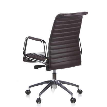hjh OFFICE ASPERA 10 Chefsessel - Leder Braun/Chrom