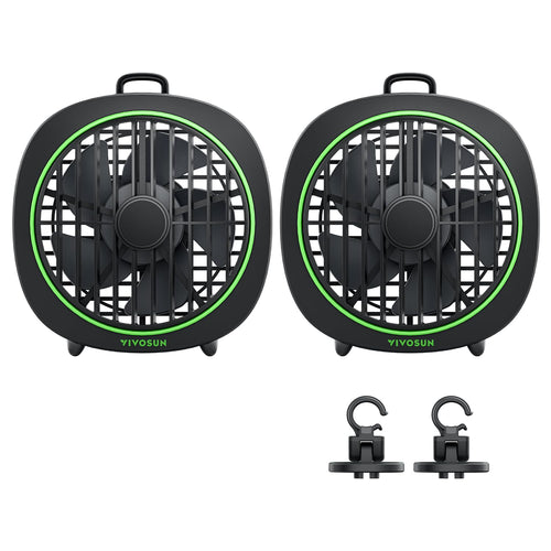 VIVOSUN AeroWave D4 Clip Ventilator 10 cm, 3 Stufen, schwarz, 2er-Pack