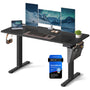 SONGMICS elektrischer Steh-Sitz-Schreibtisch 140x60cm, tintenschwarz. Höhenverstellbarer Arbeitsplatz für ergonomische Haltung.