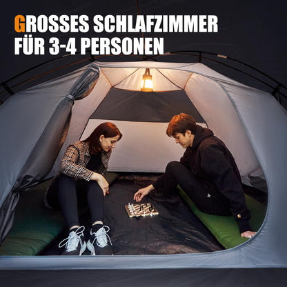 PORTAL Blackout Kuppelzelt für 3-4 Personen mit Vorzelt, 4000 mm