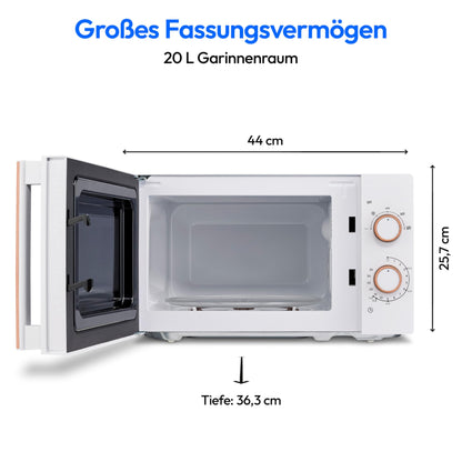 MEDION Mikrowelle MD10596 – 20L freistehend weiss Holzoptik
