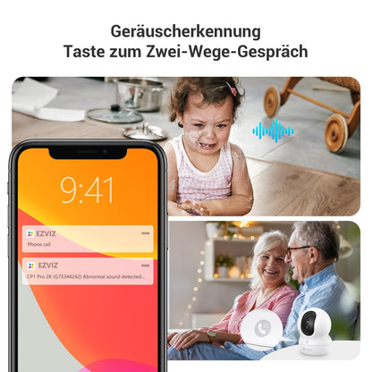 EZVIZ Video-Türklingel CP4 & PTZ Innenkamera CP1 Pro Set 2K+