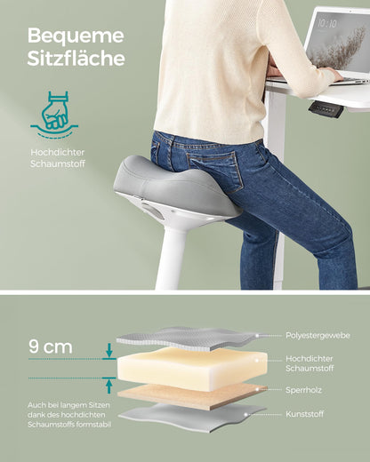 SONGMICS OSC008G01 Stehhocker - grau, höhenverstellbar, neigbar