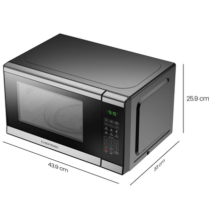 Chefman Mikrowelle 20L 800W mit grosser Digitalanzeige