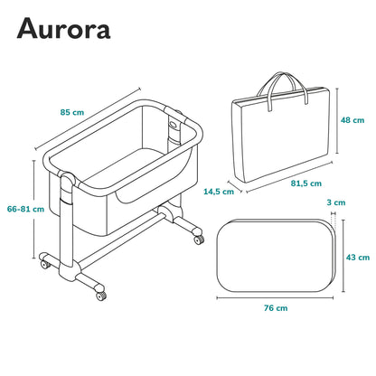 Lionelo Aurora 3-in-1 Babybett & Beistellbett – bis 9 kg