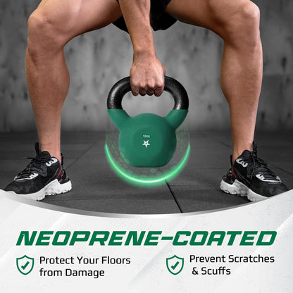 Yes4All BJCC Neopren-Kettlebell 12 kg Dunkelgrün Krafttraining