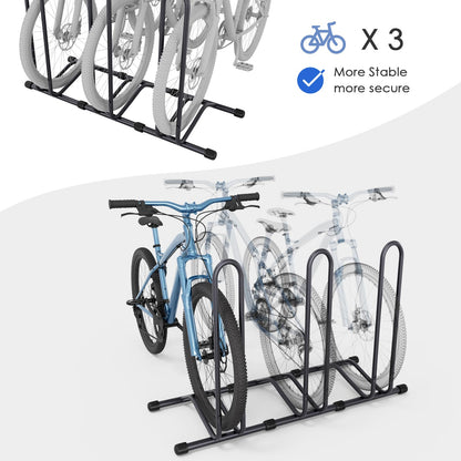 TLGREEN Fahrrad Bodenständer Set – 3 Stück, Schwarz, für bis 80mm Reifen