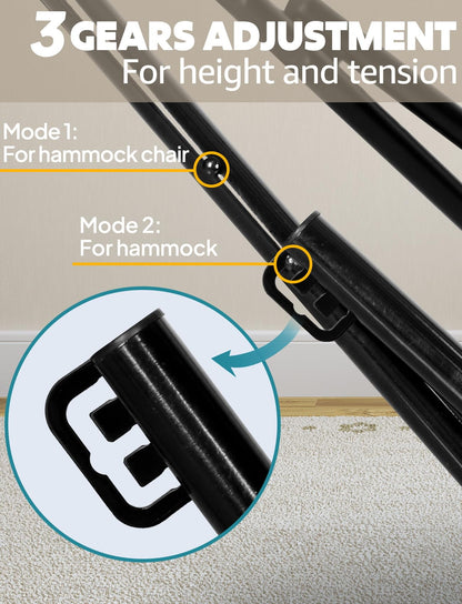 Anyoo Hängematte & Hängesessel Set – Klappbares Gestell Tragbar