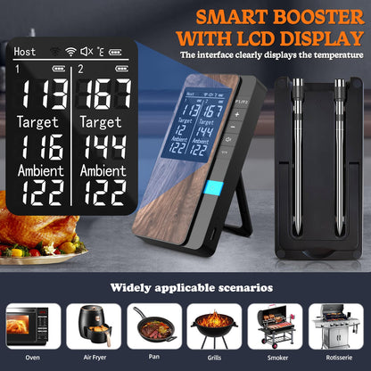 Pakinui Fleischthermometer kabellos, Bluetooth mit App und Doppelsonde