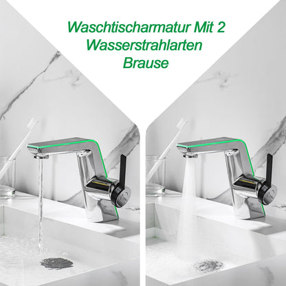 LakeBayMZC Waschtischarmatur LED Temperaturanzeige – Chrom 130mm