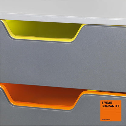 Durable Schubladenbox A4 Varicolor Ablagebox 5 Fächer - 760527