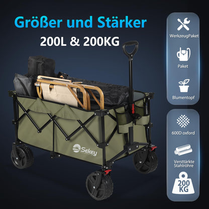 Sekey XXL Plus Falt-Bollerwagen – XXL-PlusB 4011 Grün