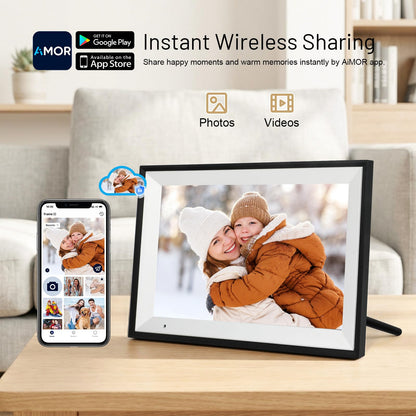 AEEZO Digitaler Bilderrahmen 10,1 Zoll IPS Touchscreen 32 GB WiFi
