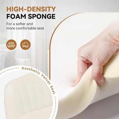 Aivermeil Samt Homeoffice Drehstuhl mit Kopfkissen – Beige