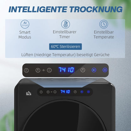 HOMCOM Mini Ablufttrockner Wäschetrockner 4 kg - Schwarz