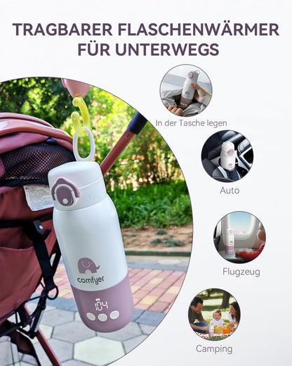 Comfyer BW01 Tragbarer Flaschenwärmer für Baby, 12000 mAh Akku