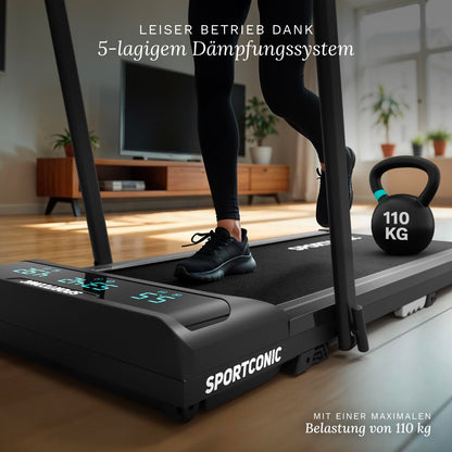 Sportconic Laufband P106FA – klappbares Walking Pad mit Steigung