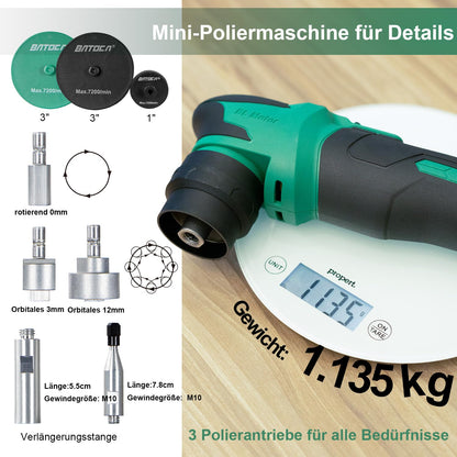 BATOCA S4 Akku Mini Poliermaschine Set, Rotation & Exzenter, 12V