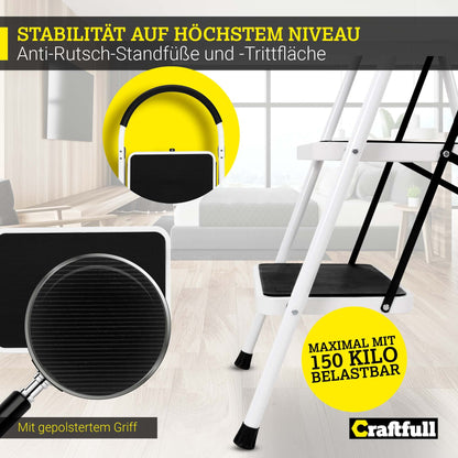 CRAFTFULL Trittleiter CF-130A Mehrzweckleiter - 5 Stufen