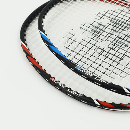 Senston Badmintonschläger-Set Graphit mit 2 Federbällen und Tasche
