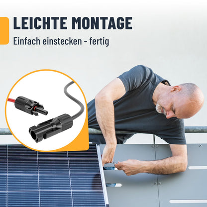 ABSINA Solarkabel 4mm² H1Z2Z2-K 4x 5 m schwarz/rot mit Solarstecker