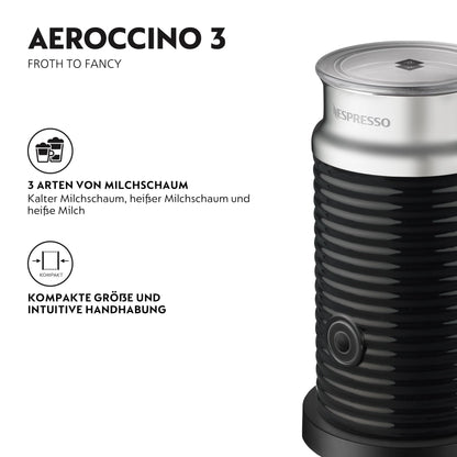 Nespresso Aeroccino 3 Milchaufschäumer - Schwarz