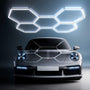 Hexagon LED Deckenleuchte für Garage Werkstatt - 5 Hexs, 6500K