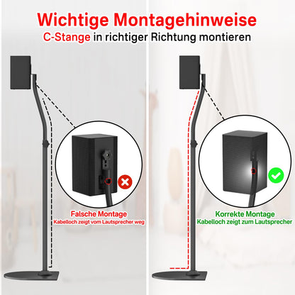 notiela Surround-Lautsprecherständer Paar, höhenverstellbar, Stahl
