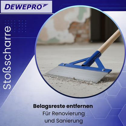 DEWEPRO Stossscharre mit Holzstiel und Federstahlblatt 300 mm