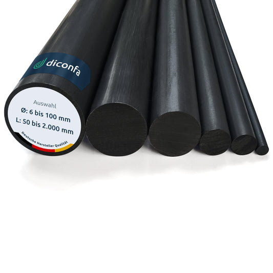 diconfa PVC Rundstab schwarz – Wunsch-Ø & Länge auf Mass. Schwarzer Rundstab aus PVC. Als Konstruktions- und Bastelmaterial einsetzbar.