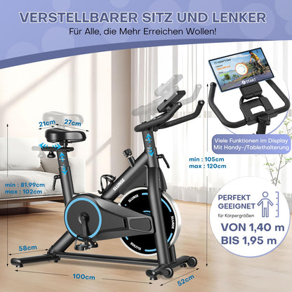 SLUNSE Leises Hometrainer Ergometer – Fitnessbike mit APP