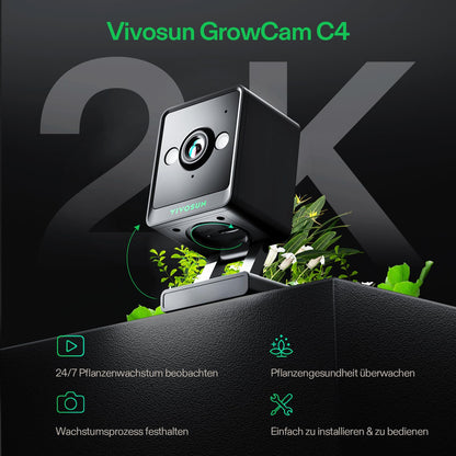 VIVOSUN GrowCam C4 2K QHD WLAN Kamera für Growzelt & Indoor