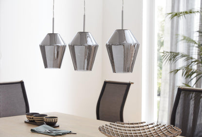 EGLO Murmillo Pendelleuchte 3-flammig Chrom Schwarz-Transparent