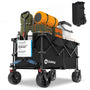 Sekey XXL Plus Bollerwagen faltbar mit Bremsen, 200 L, schwarz, extra breite All-Terrain-Räder