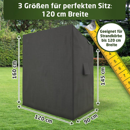 WALDNER Strandkorb Schutzhülle Oxford 600D, 120 x 90 x 160 cm, grau