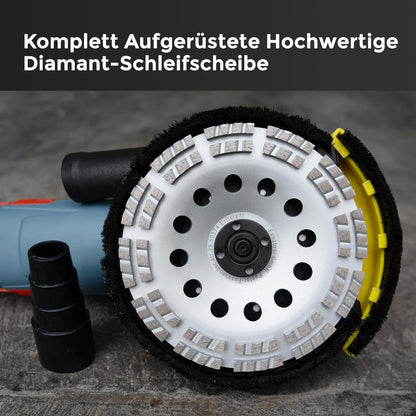 FANZTOOL Diamantschleiftopf 180mm (2er-Set) + Absaughaube Winkelschleifer
